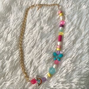 beaded & chain candy necklace